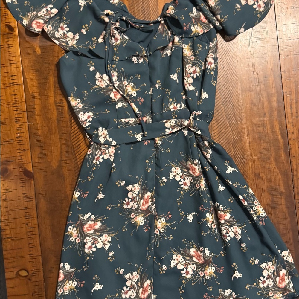 Collective Concepts Dark Green Floral Midi Dress | Easter Church Garden Party - Picture 8 of 8